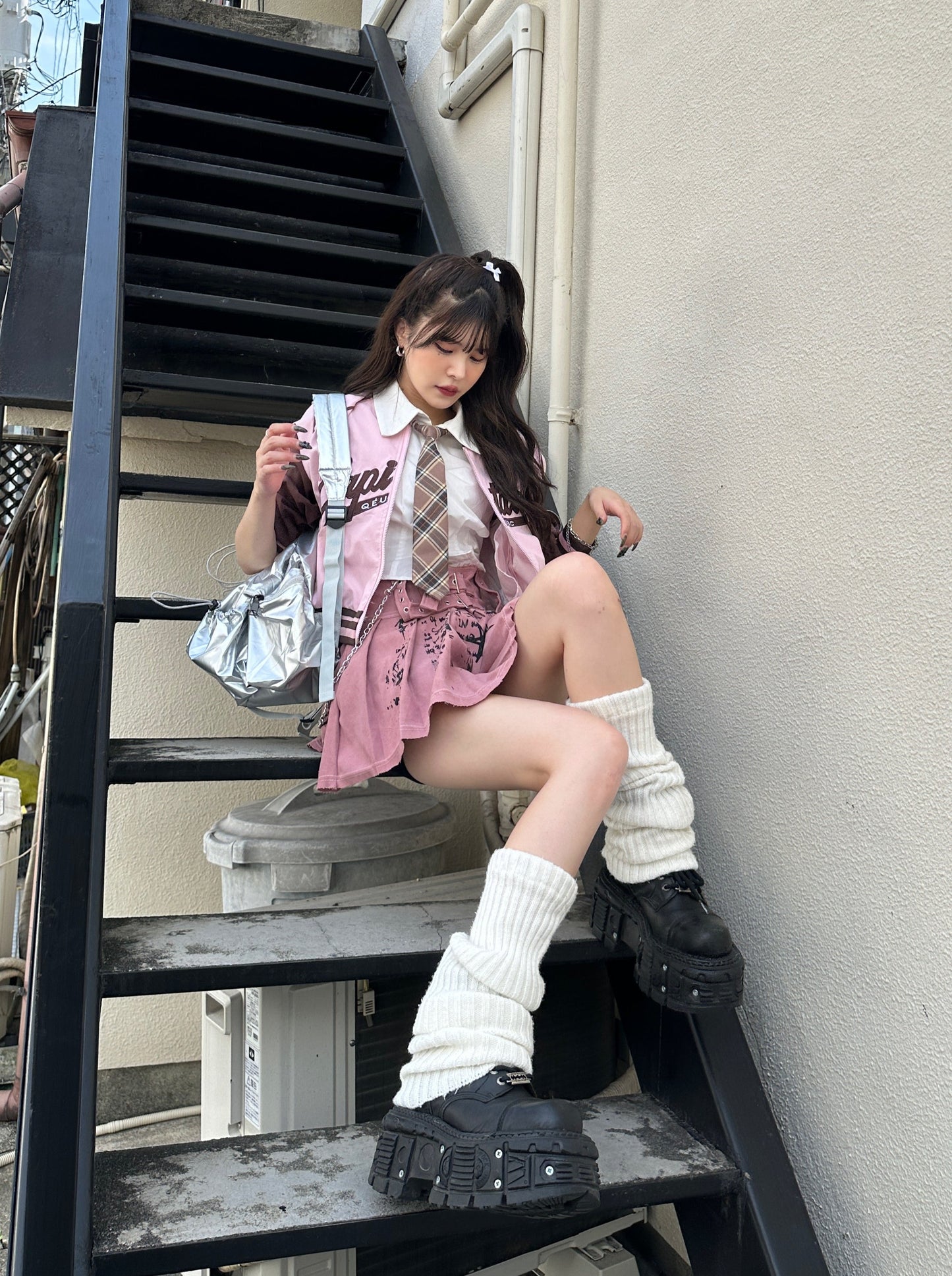 ロゴクロップレザージャケット DPB39175