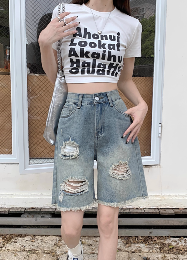 ダメージデニムハーフパンツ DPB71449