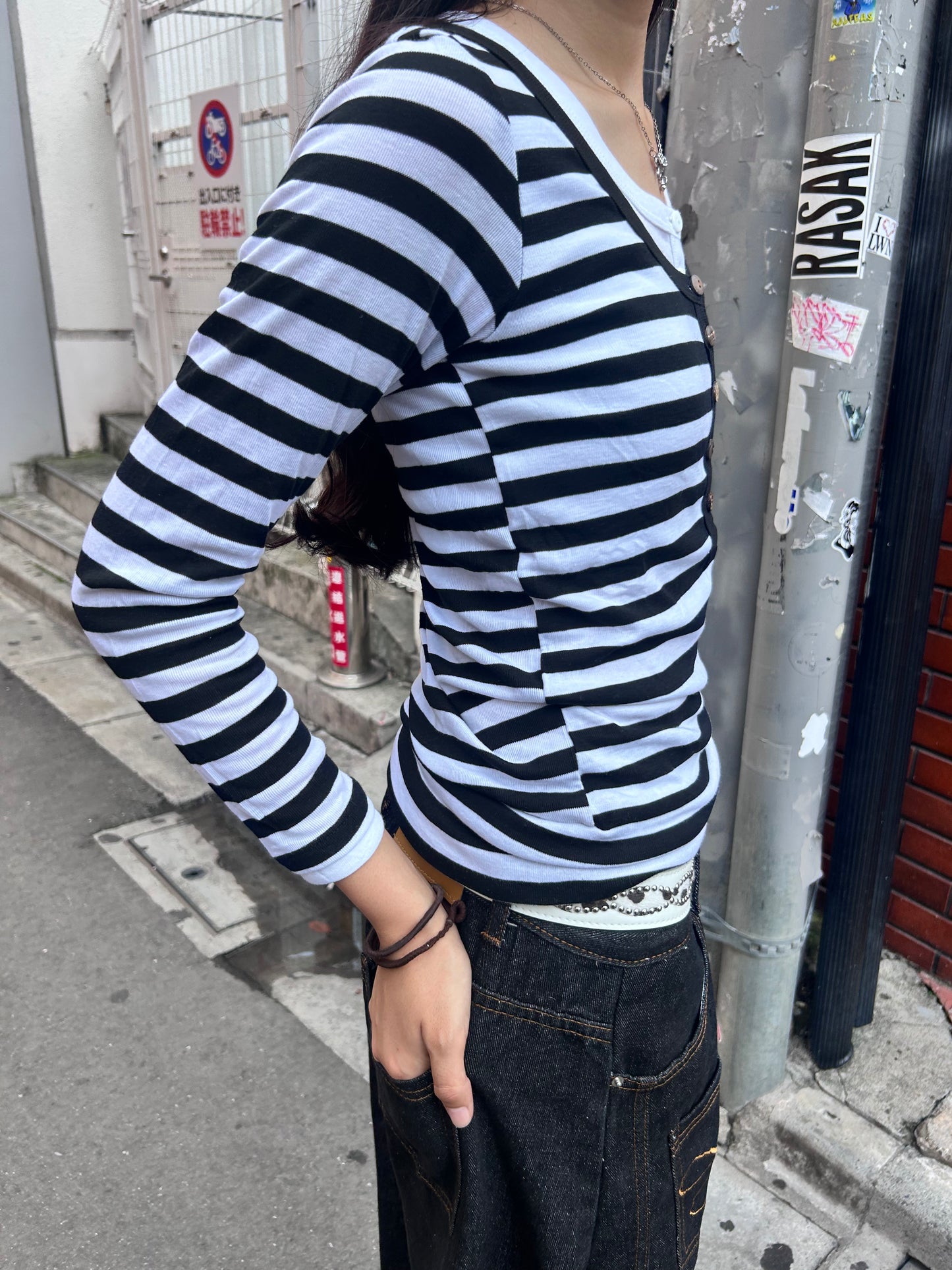 レイヤードライクボーダーTシャツ DPB92008