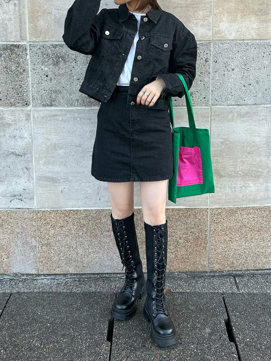 ブラックデニムミニスカート DPA61281