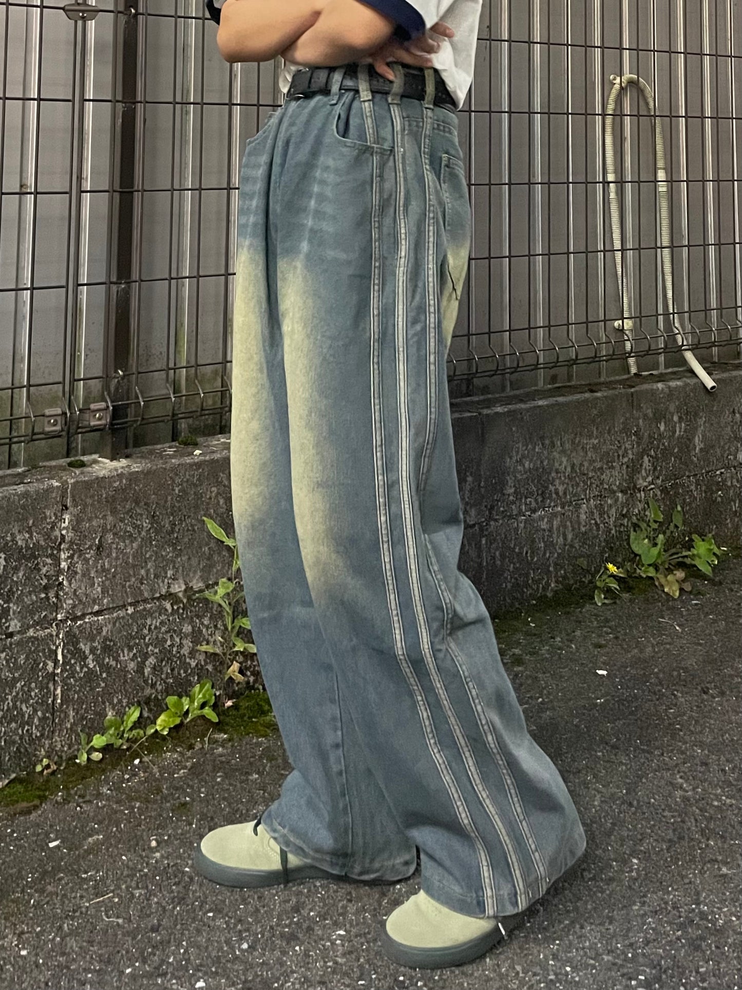 ラインワイドデニムパンツ DPB64024