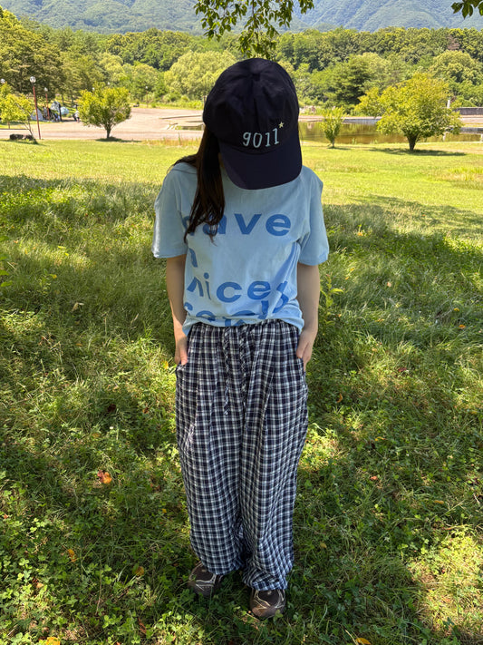 ネイビーチェックパンツ DPB84217