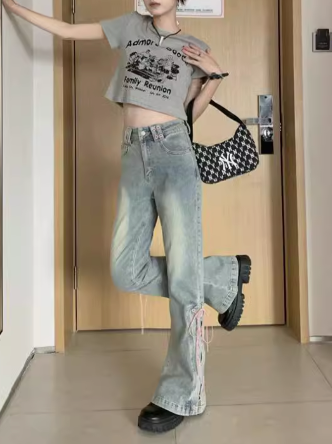 ピンクリボンデニムパンツ DPB71307