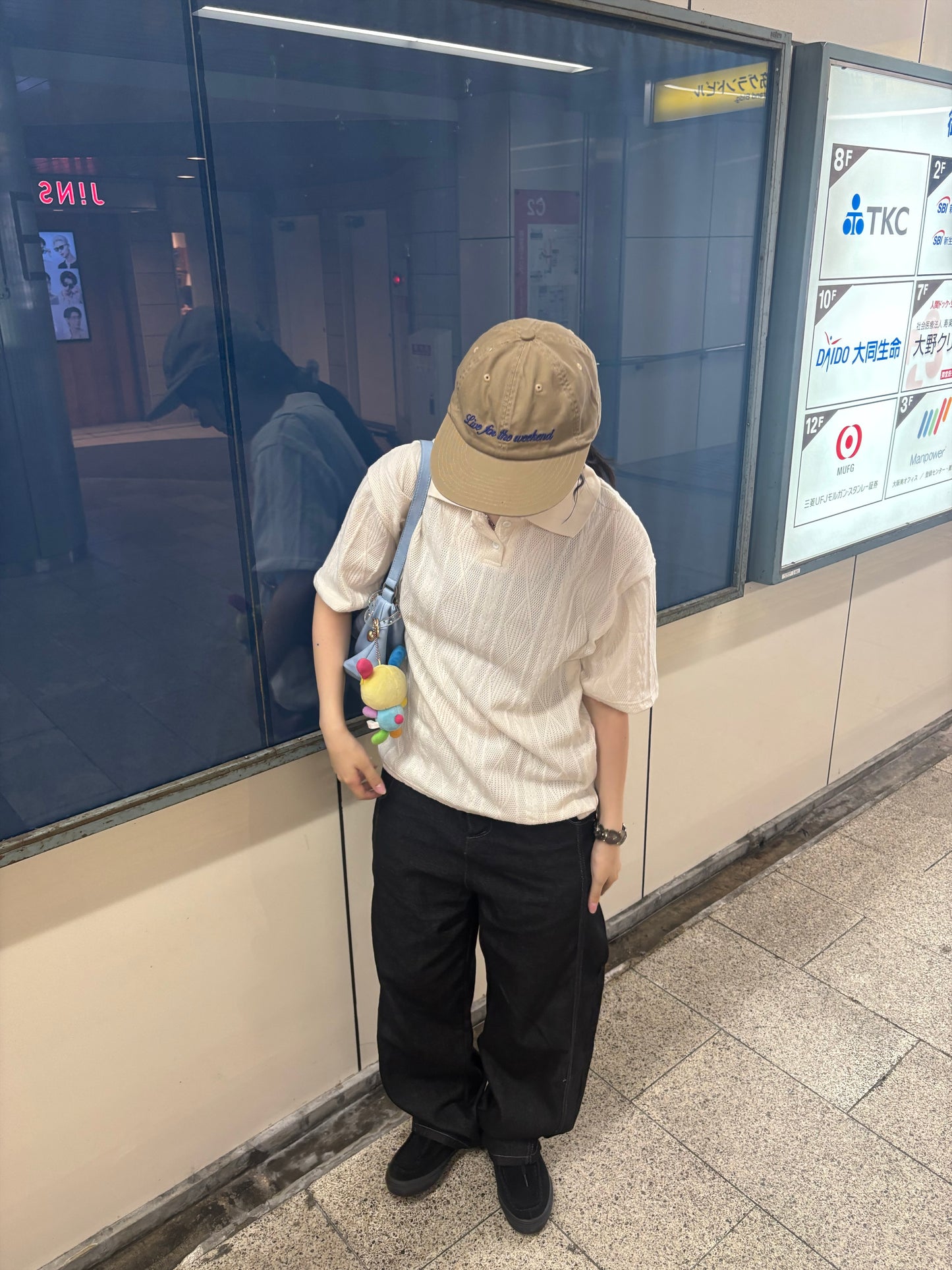 ホワイトニットポロTシャツ DPB89052
