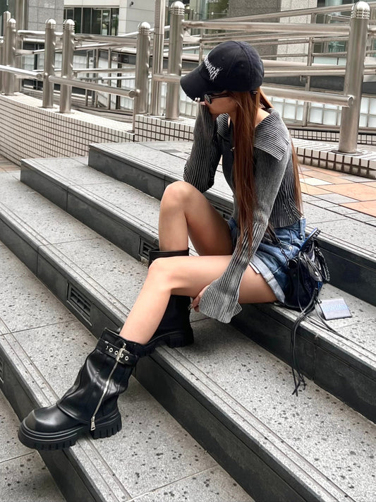 ベルトデザインショートブーツ DPB06148