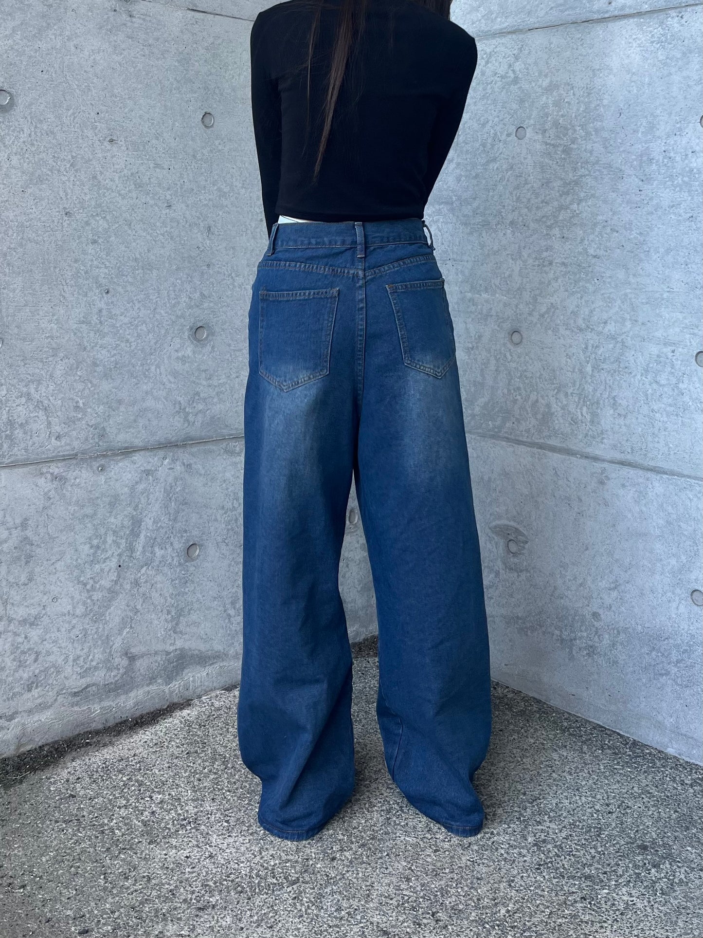 ワイドストレートブルーデニムパンツ DPB65029