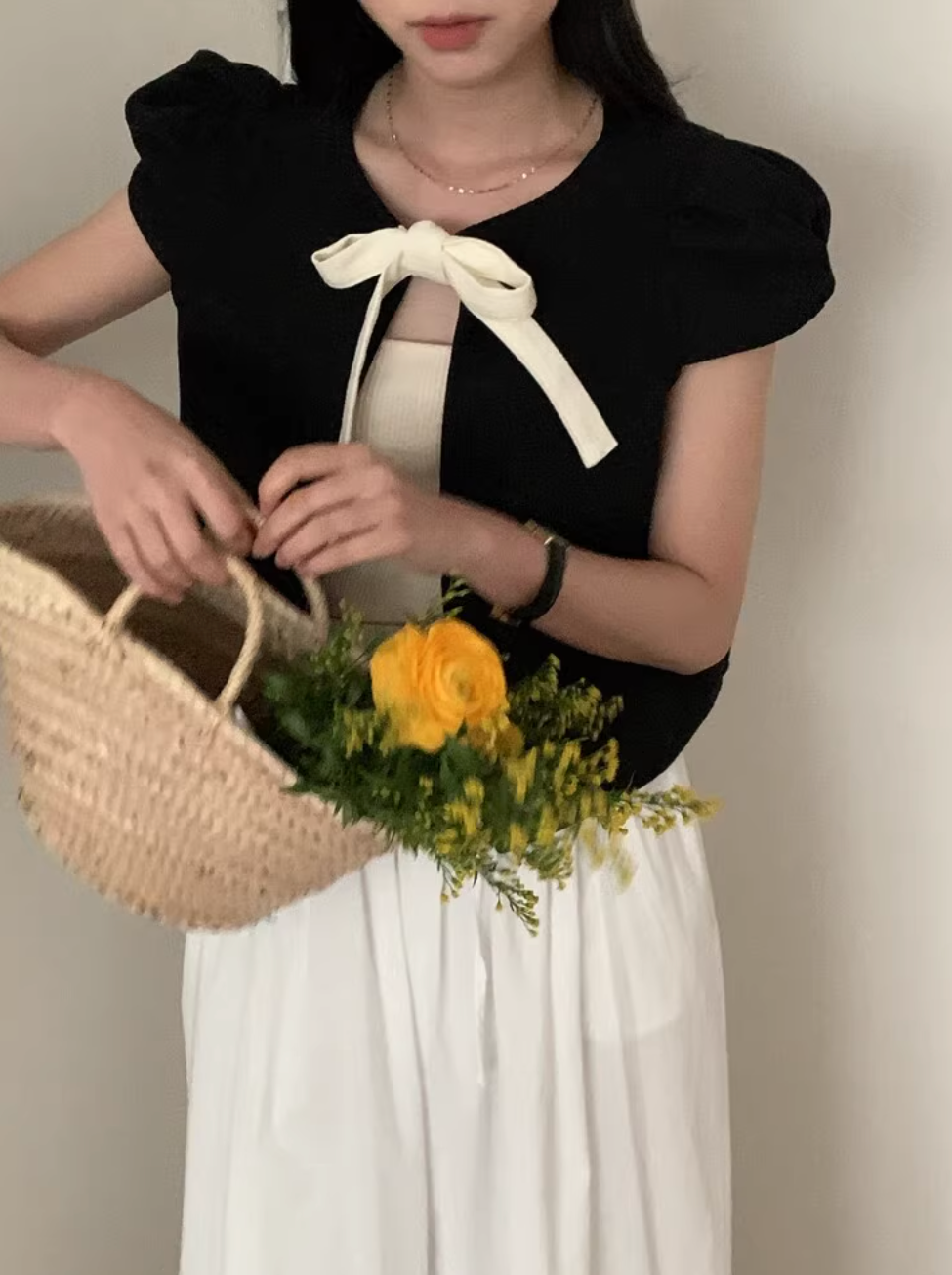 リボンパフスリーブトップス CPA42297