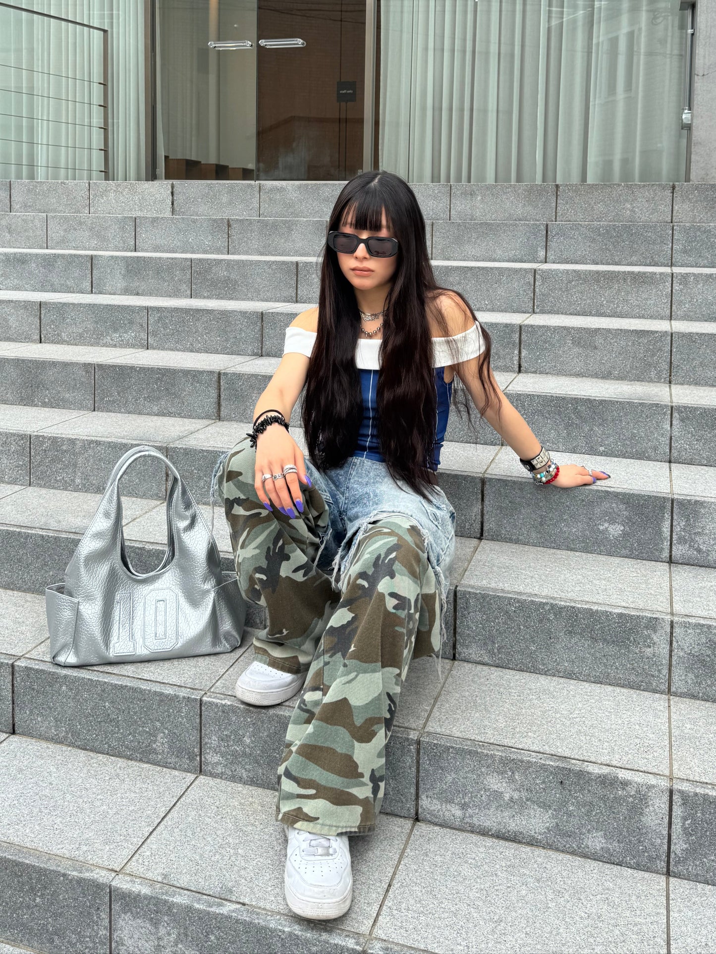 ナンバーオフショルダートップス DPB86053