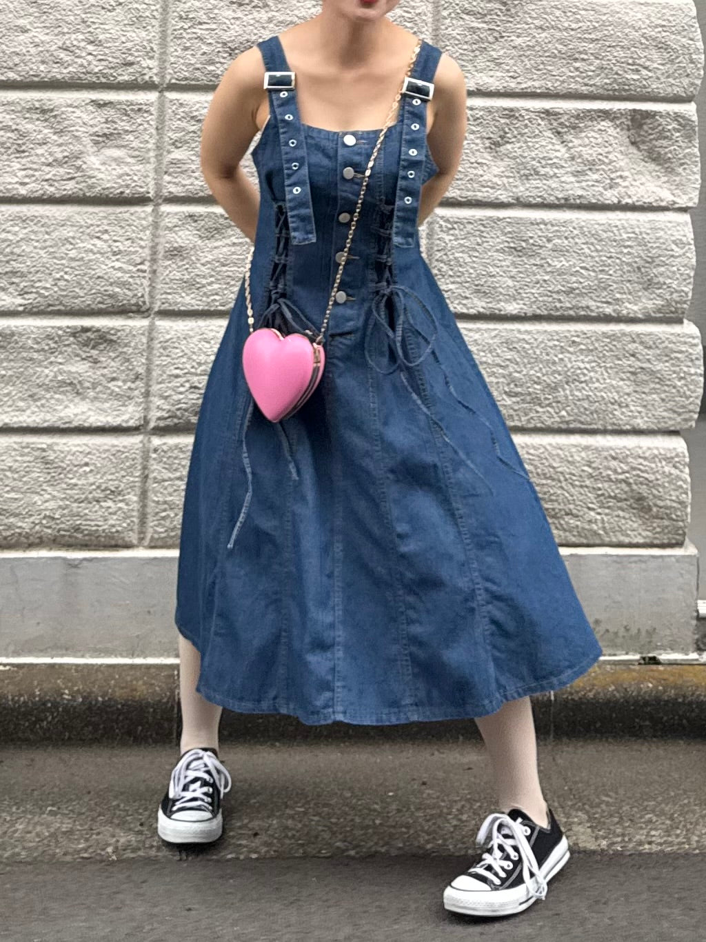リボンデニムワンピース DPB76139