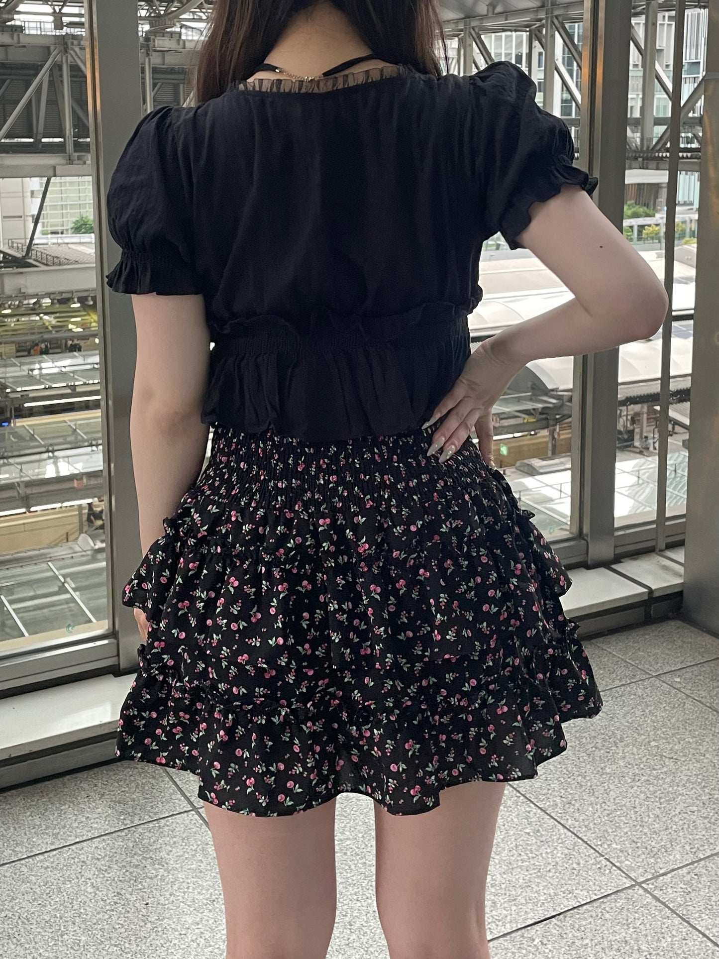 小花柄フリルミニスカート DPB74033