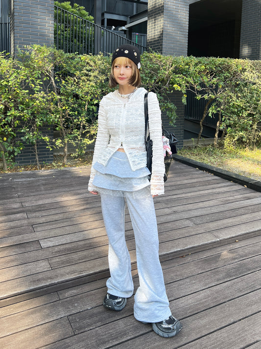 スカートレイヤードスウェットパンツ DPB79223