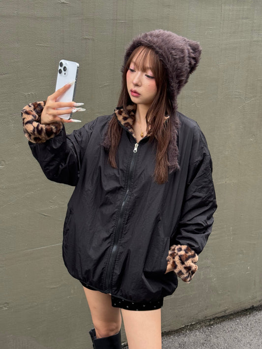 リバーシブルレオパードジップジャケット DPB86137