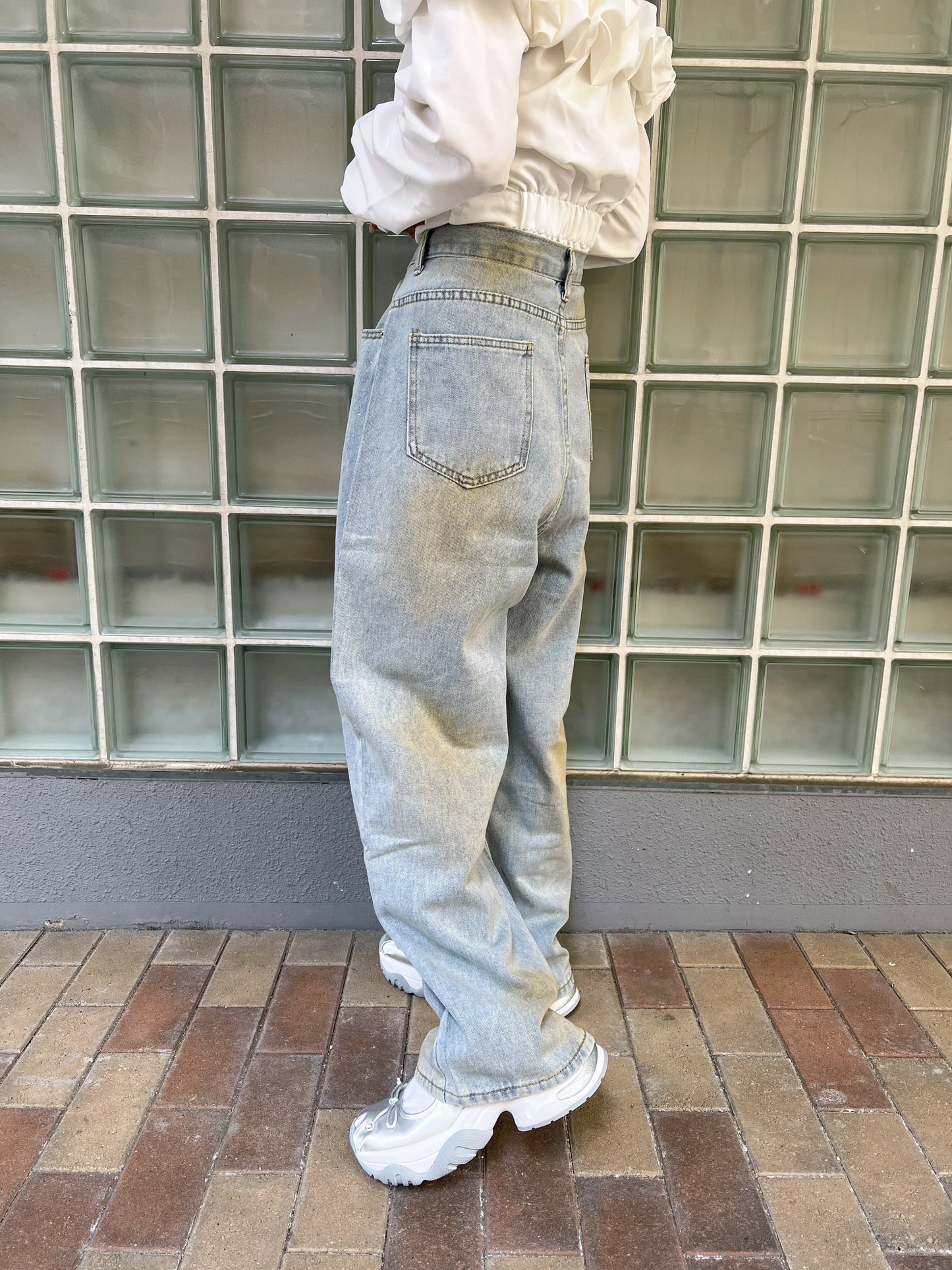 ヴィンテージウォッシュビジューデニムパンツ DPB79143