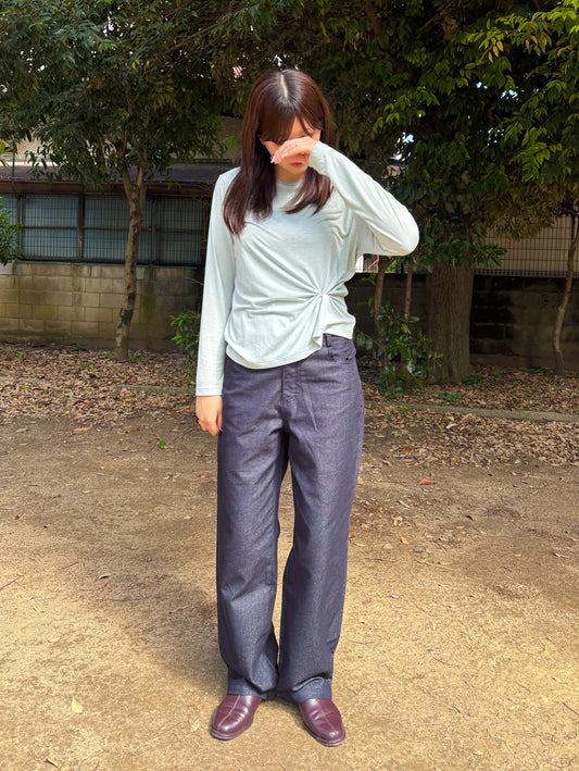 バックポケットスターワイドデニムパンツ DPC08012