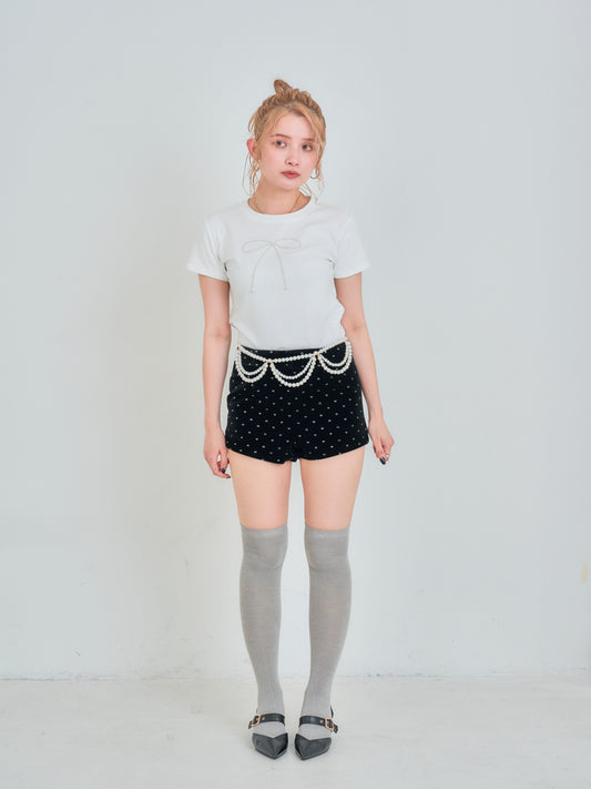 パールリボンラメTシャツ DPB75031