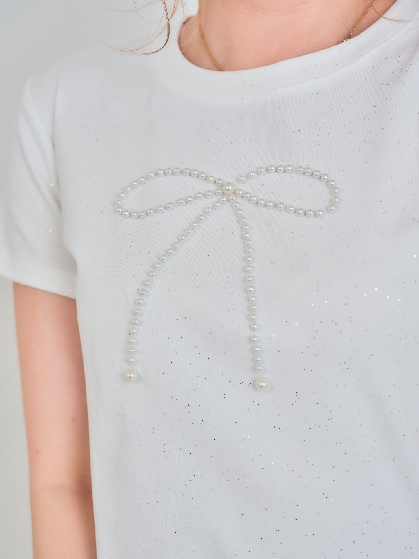 パールリボンラメTシャツ DPB75031