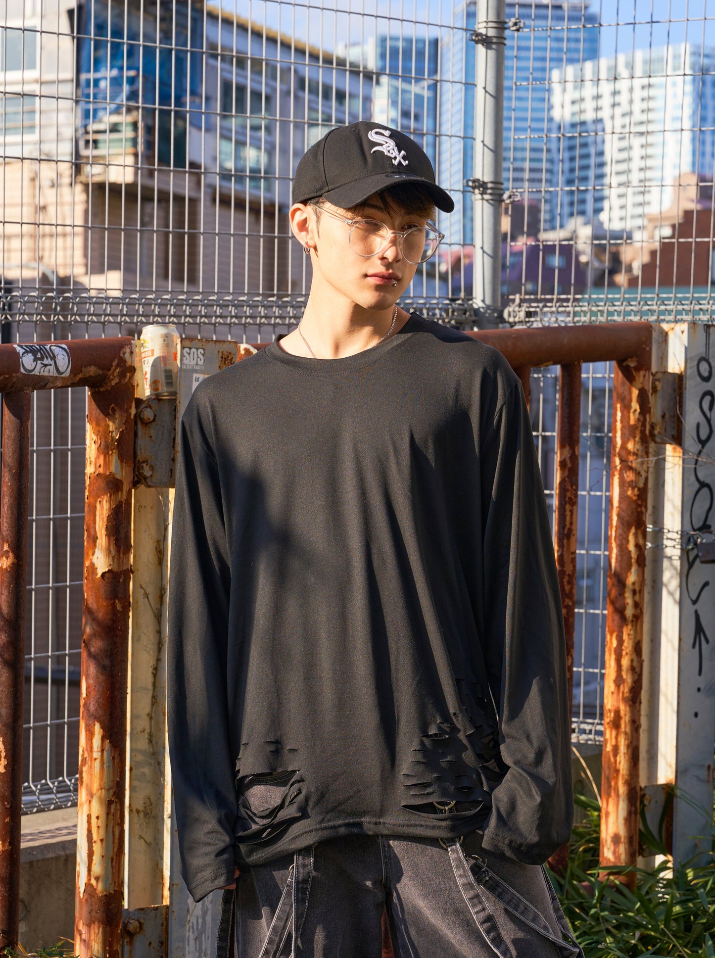 ブラックダメージTシャツ SPA08021