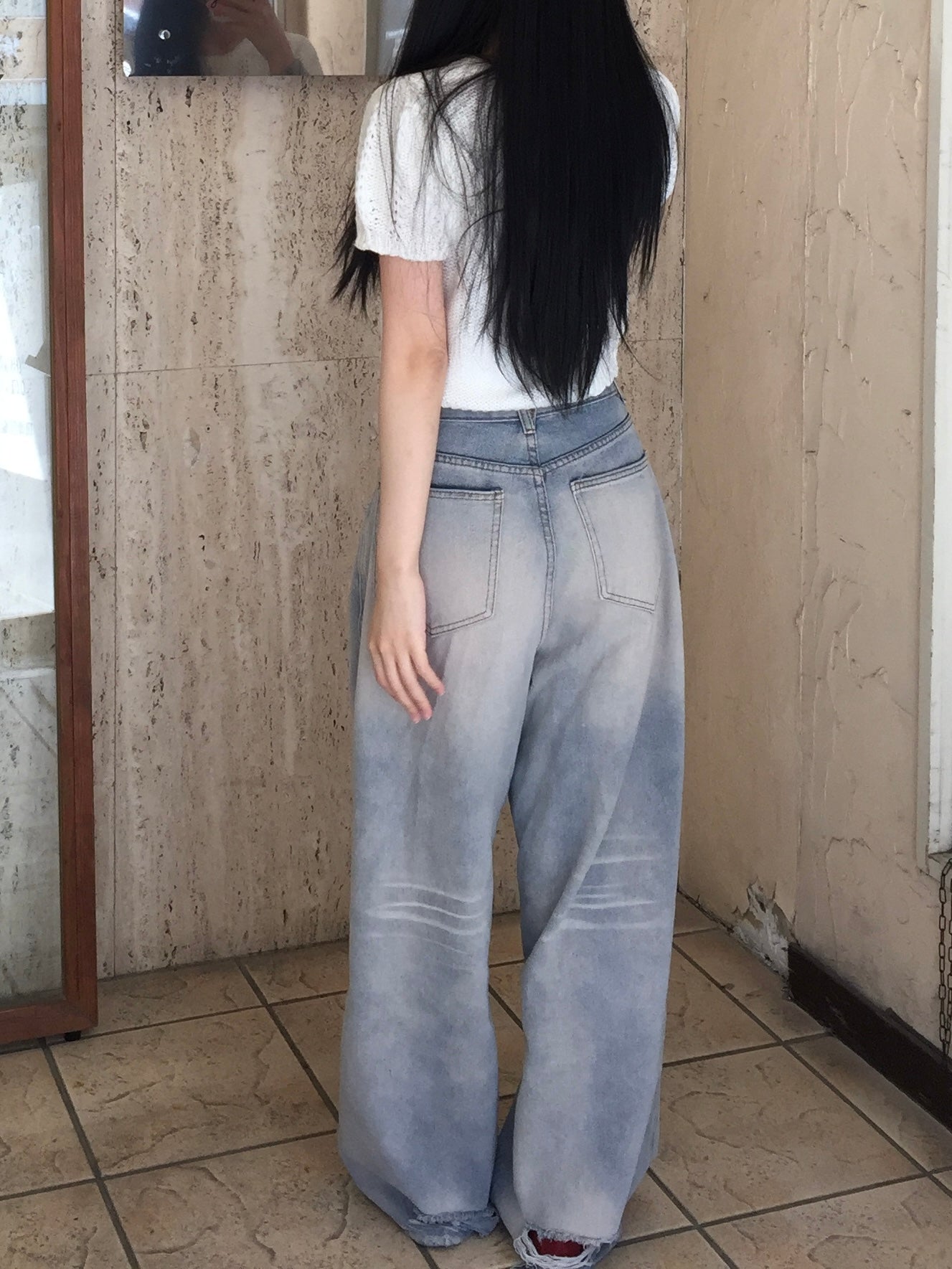 ライトブルールーズデニムパンツ DPB43233