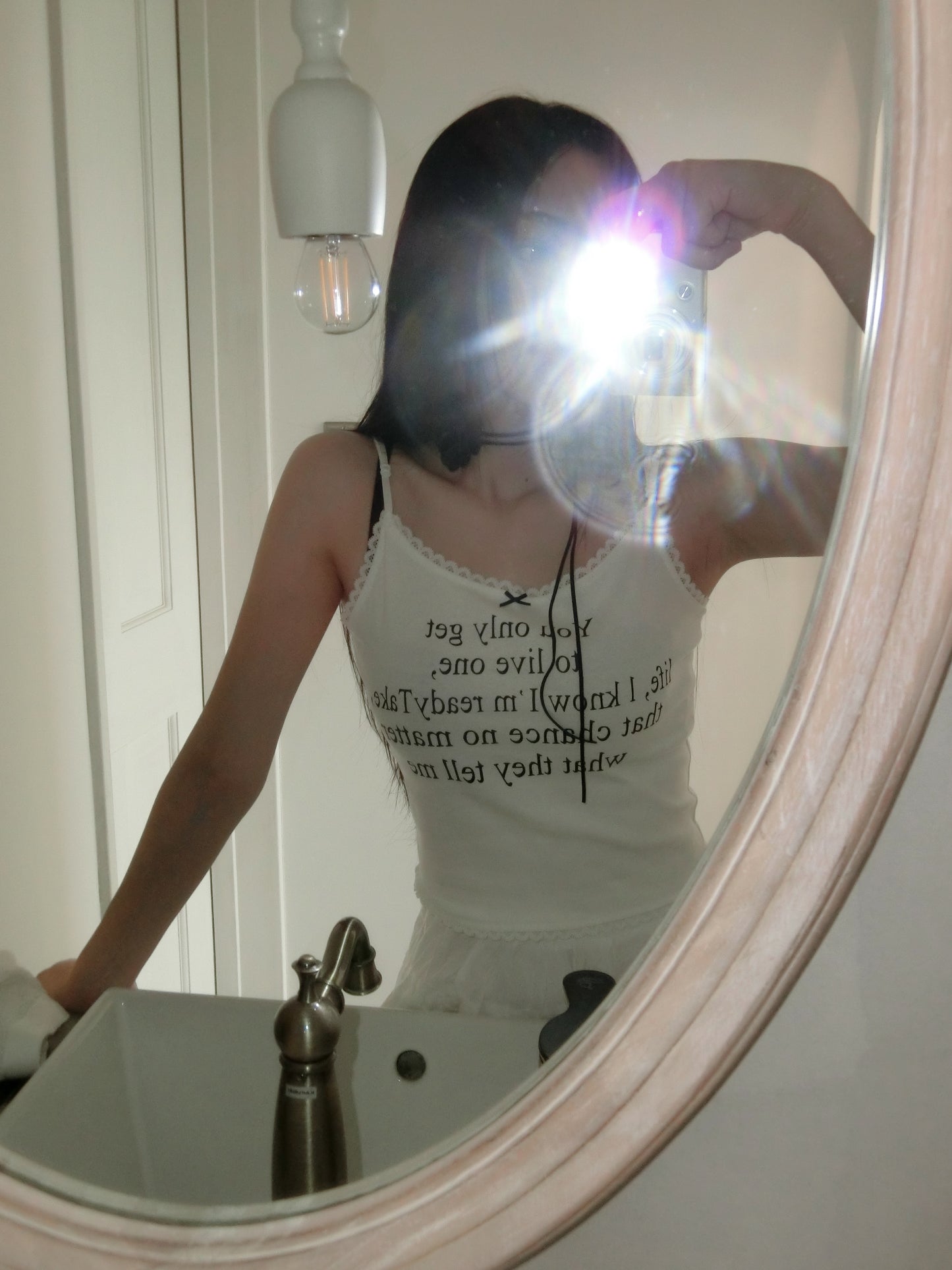 レースホワイトキャミソール DPB43253