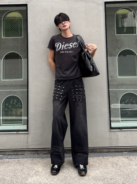 フロントスタッズデニムパンツ DPC05001