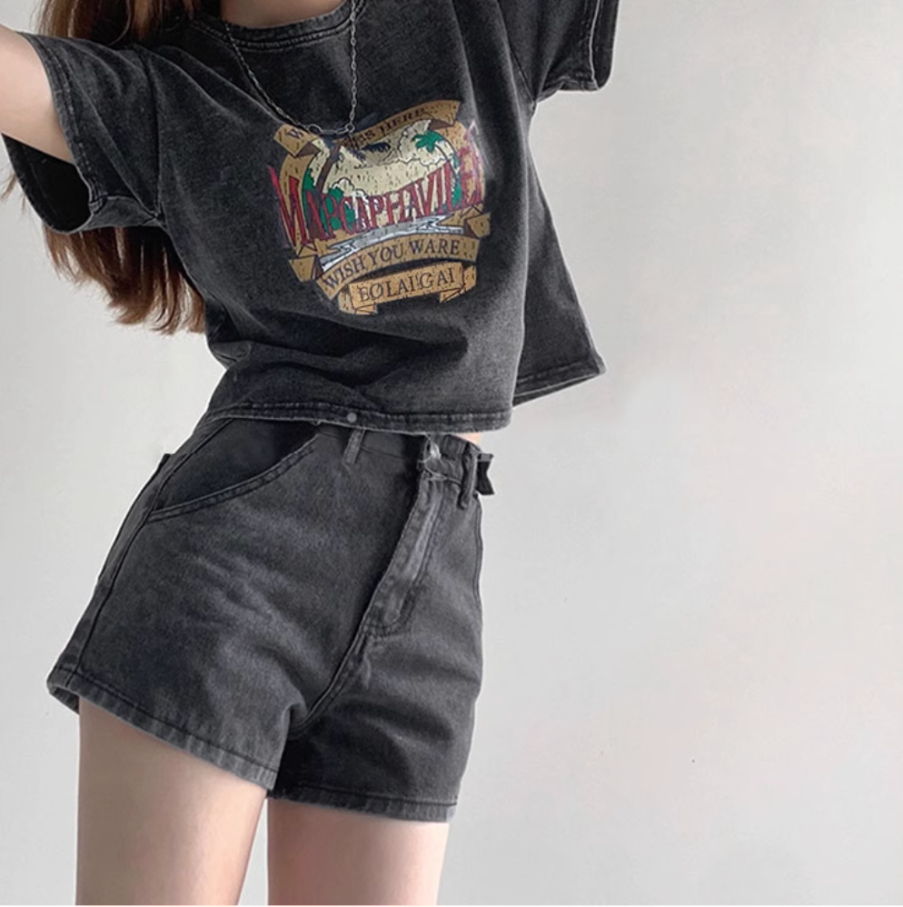 クロップドデザインTシャツ DPB71498