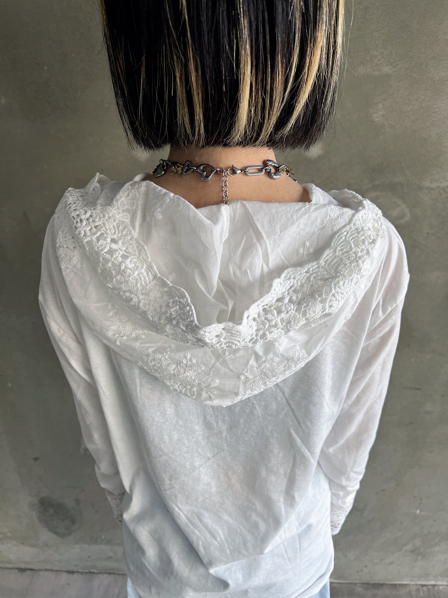 レースフーディロングスリーブTシャツ DPB79158