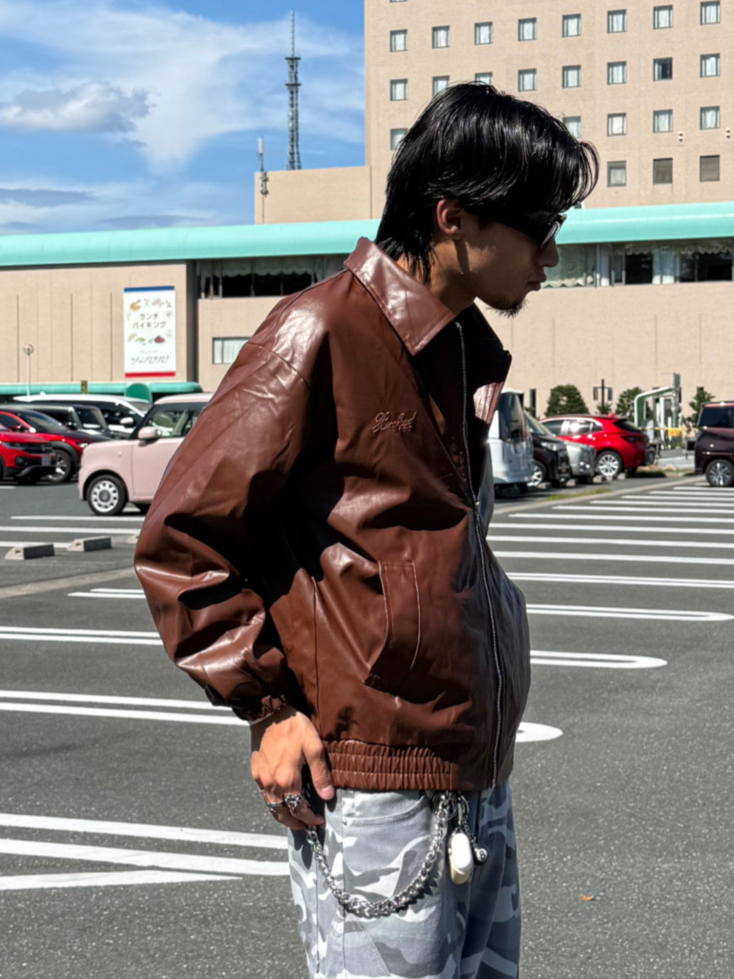 ワンポイントフェイクレザージャケット DPB90046