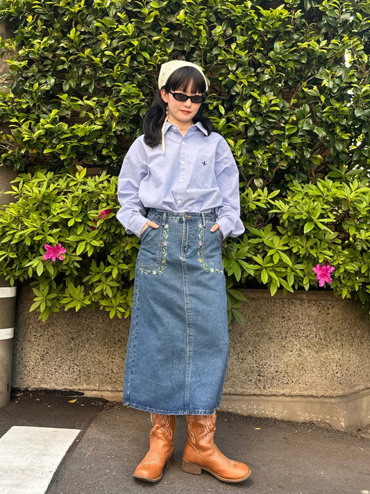 エンブロイダリーデニムスカート DPA43395