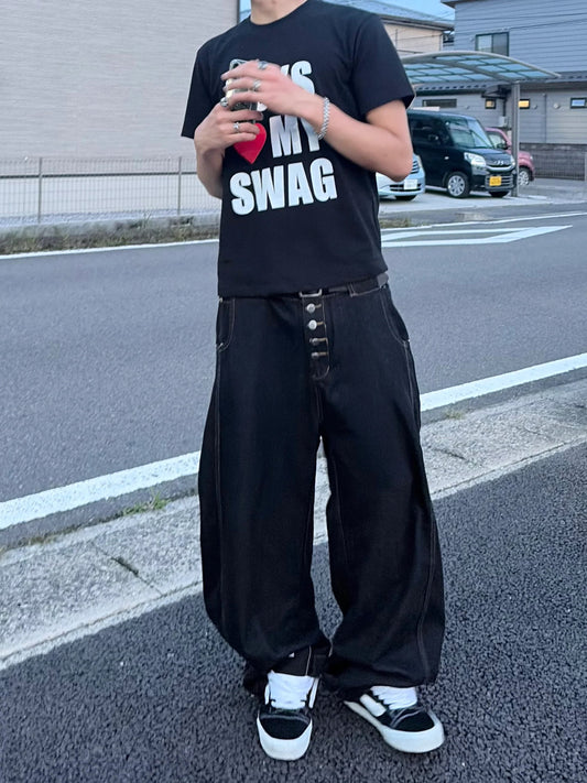 ボタンフライワイドデニムパンツ DPC10040