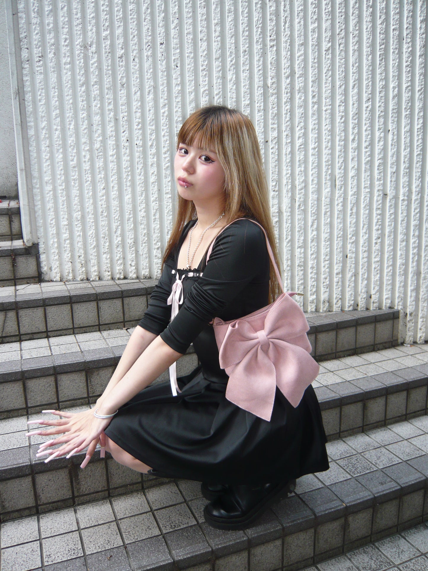 ビッグリボンピンクショルダーバッグ DPB67033