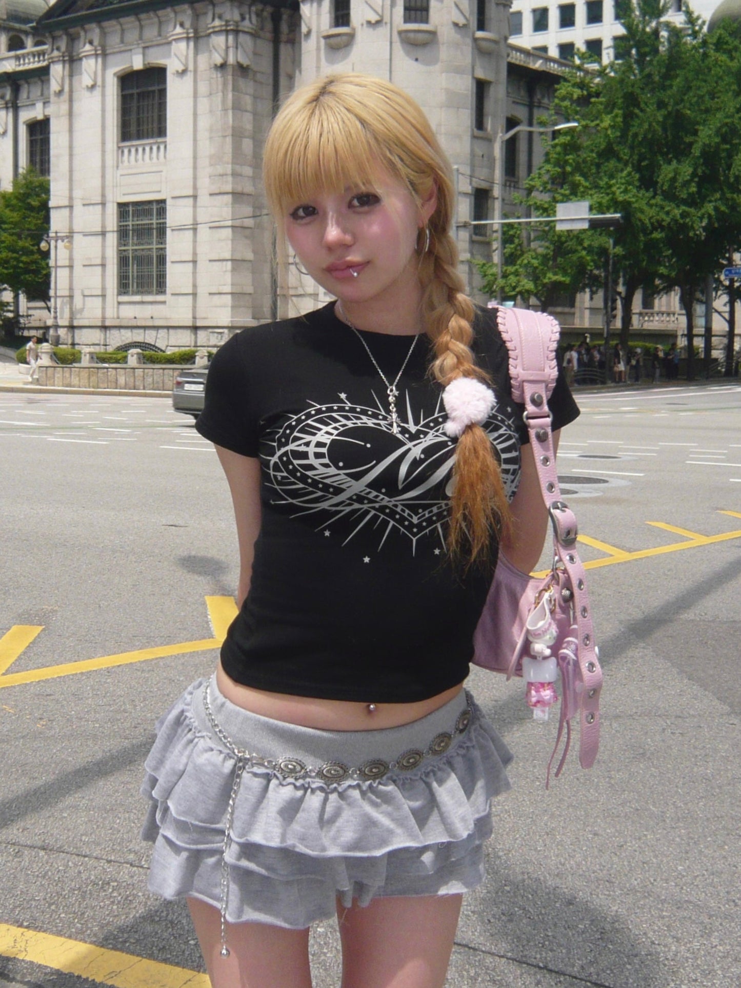 ラインストーンブラックTシャツ DPB67108