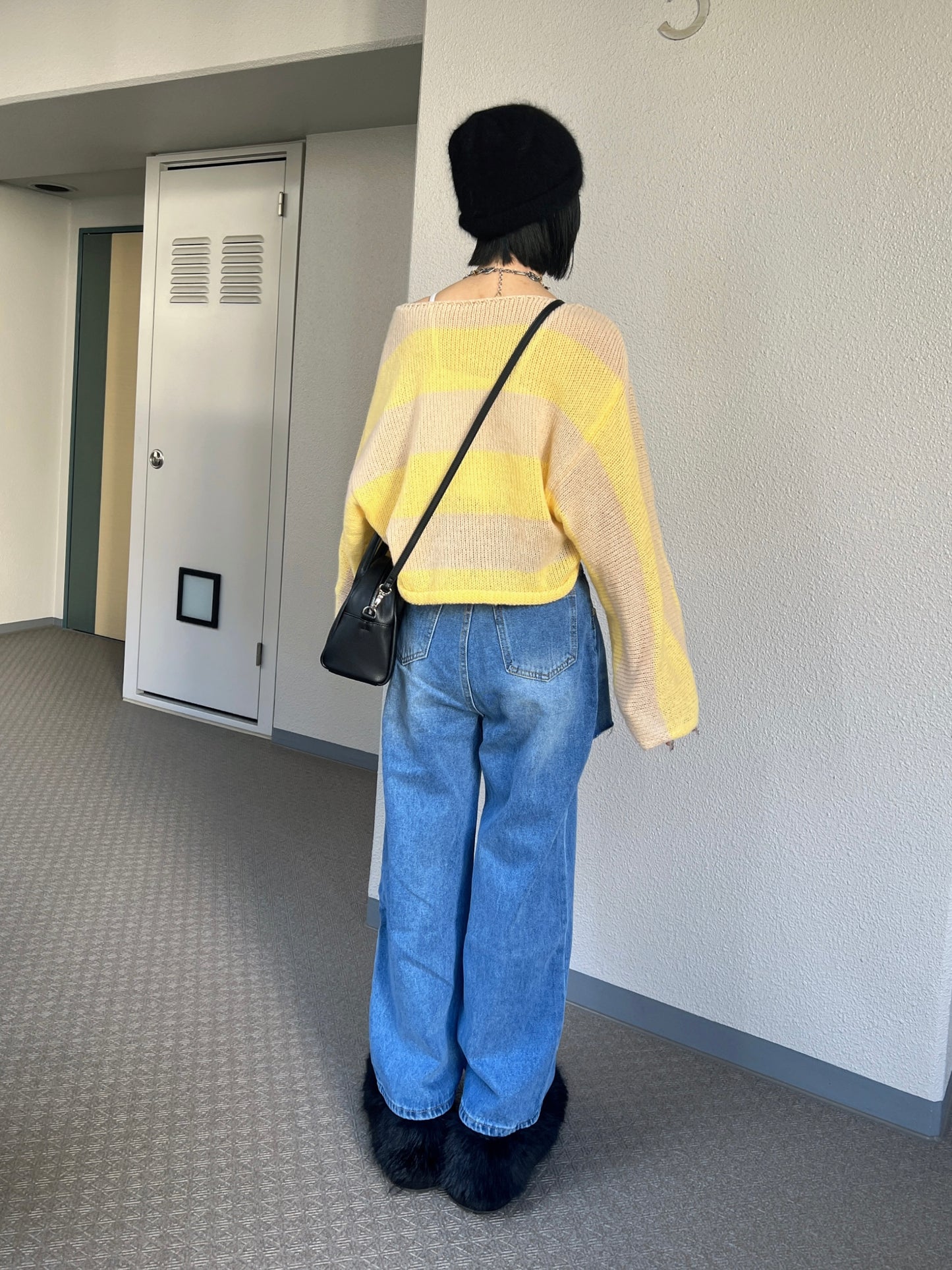 ボーダーモヘアライクルーズニット DPB79065