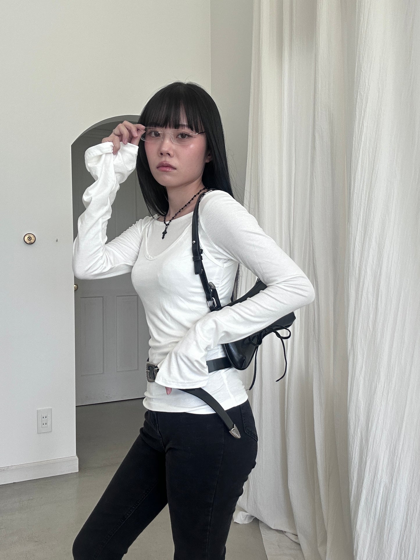 ダブルシャツホワイトトップス DPB43322