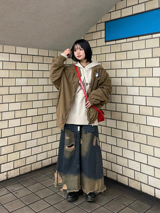 ダメージデニムロングスカート DPB64084