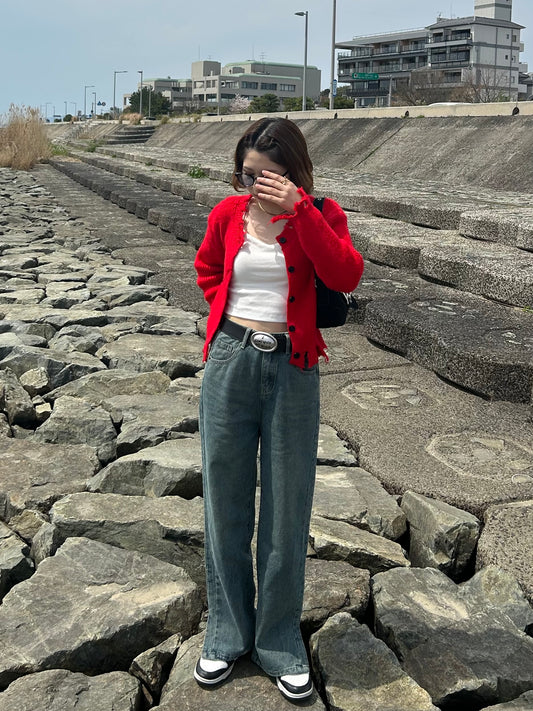 レッドダメージニット DPA61350