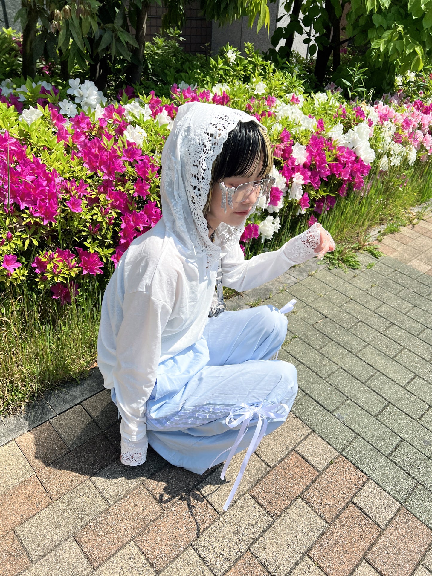 レースフーディロングスリーブTシャツ DPB79158