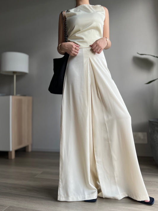 サテンワイドパンツ DPB56167