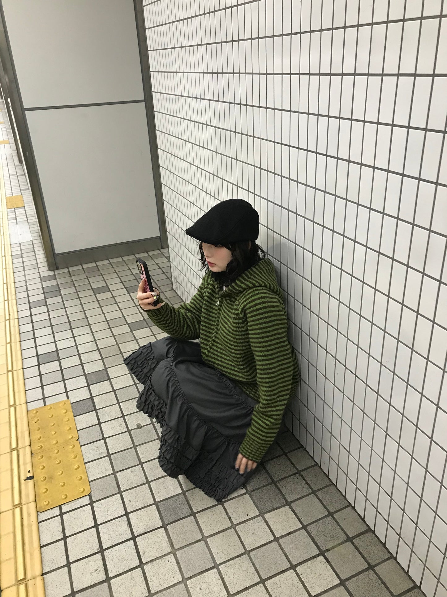 【即納】ボーダーニットダブルジップパーカー DPB85367S