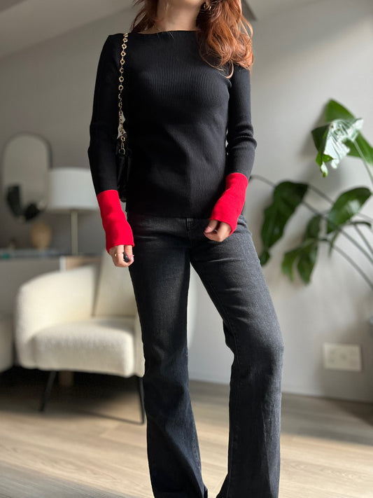 バイカラーニットトップス DPB56366