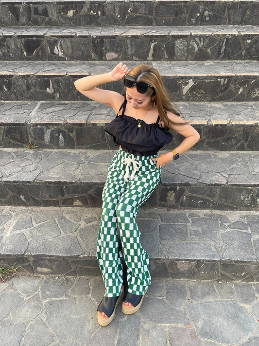 グリーンチェッカーパンツ DPB73044