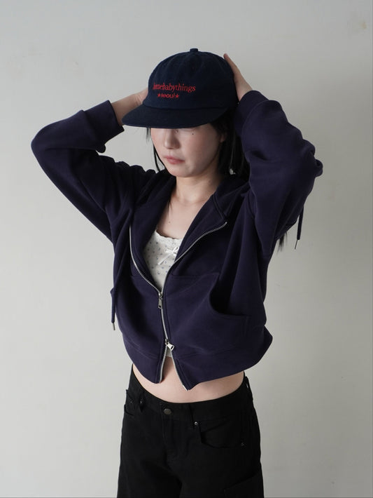 クロップドダブルジップパーカー DPB85062