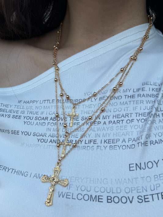 3連クロスネックレス DPA69220