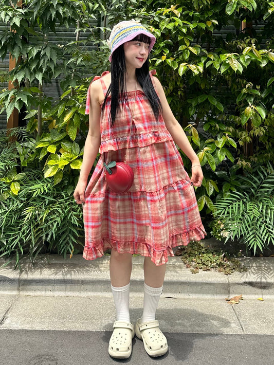 レッドチェックワンピース DPB76008