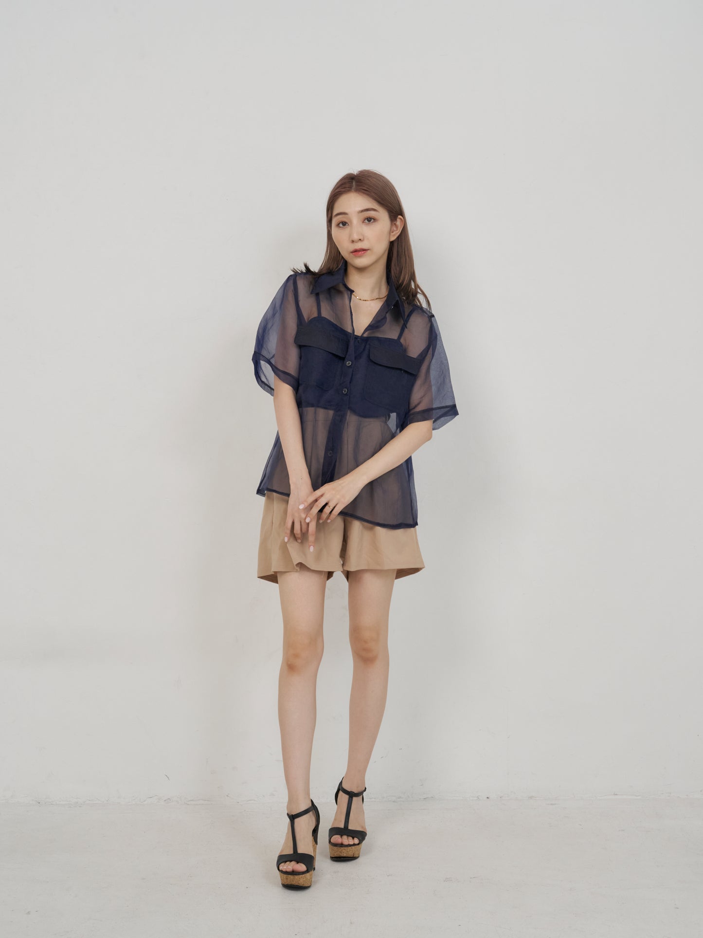 インナー付きシアーシャツ CPA14094