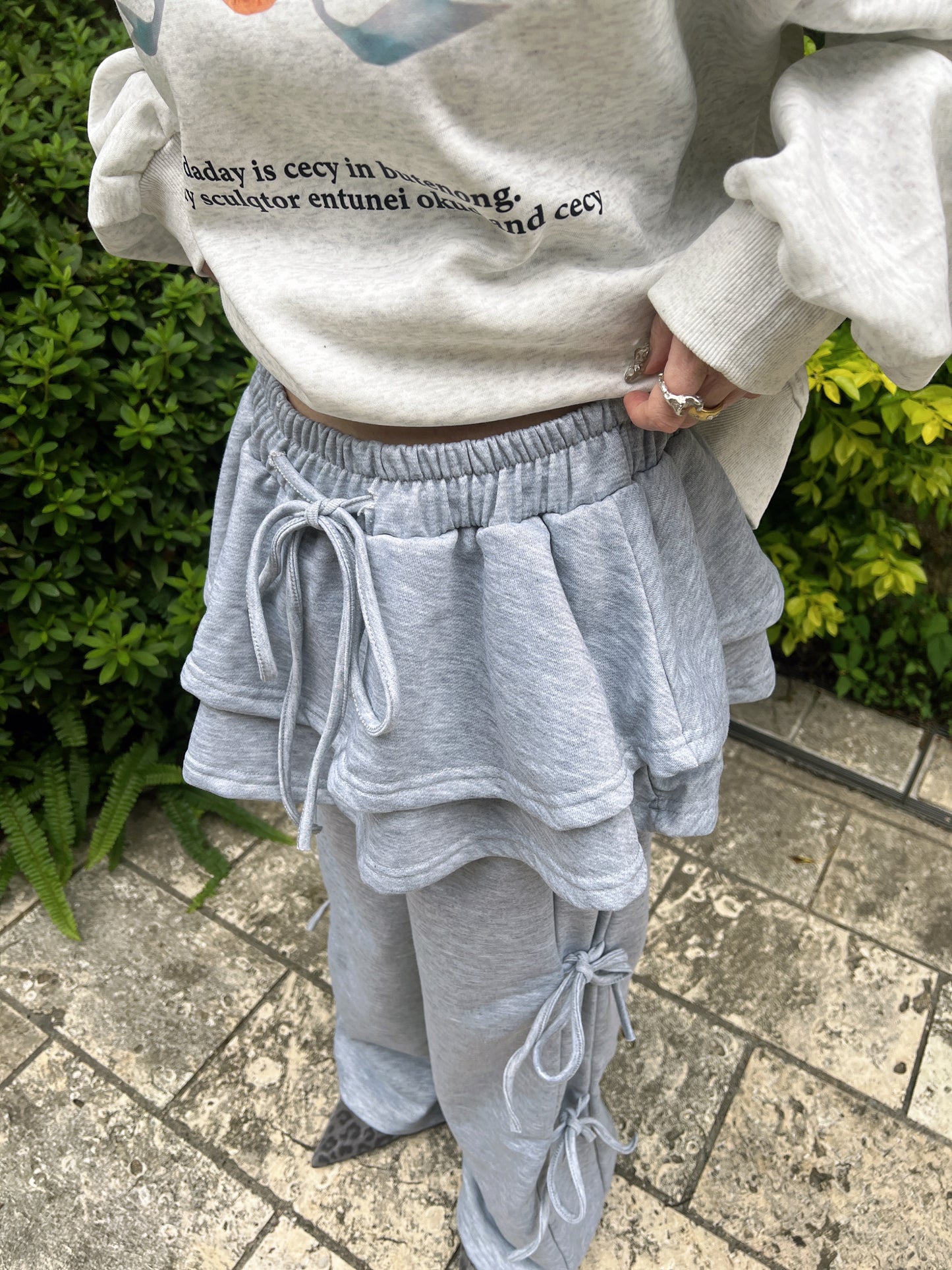 スカートレイヤードリボンスウェットパンツ DPB79200