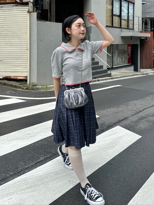 ミディアムチェックスカート DPB76028