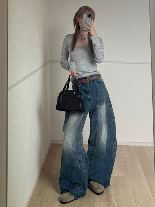 グレーラウンドネックTシャツ DPB88212