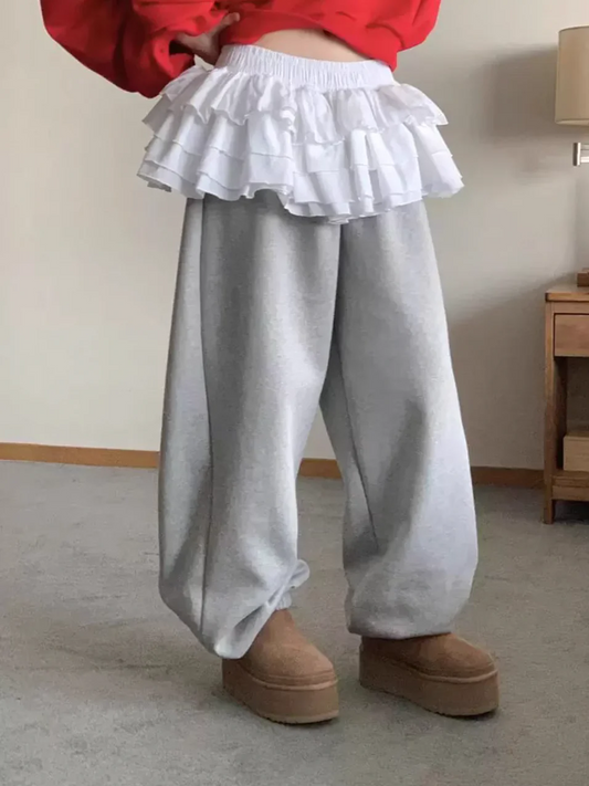 レイヤードフリルスウェットパンツ DPB71648