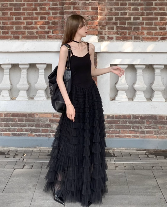 ブラックティアードキャミワンピース DPB71367