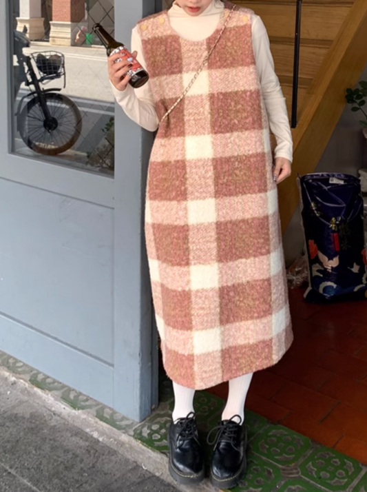 Aラインチェックワンピース CPA42269